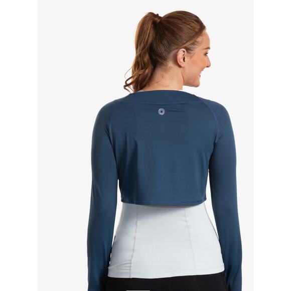 BloqUV Womens Crop Top 4001 Size Large Midnight Blue UPF 50+ Sun Protection New - Picture 2 of 9